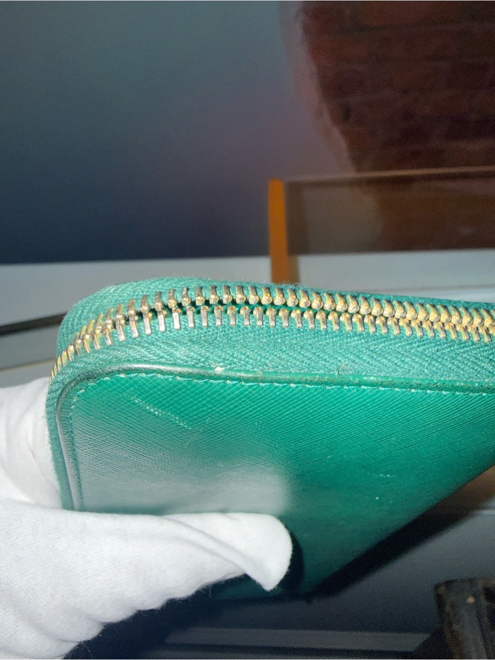 Authentic Prada Emerald Green Saffiano Zip Around Wallet Limited Edition - Picture 12 of 13